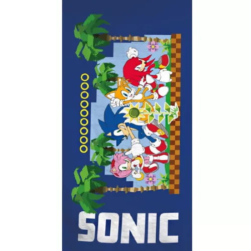 osuška sonic the hedgehog, plážová osuška 70x140cm (fast dry)