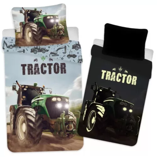 traktor svieti v tme detská prikrývka na posteľ 100×135cm, 40×60 cm