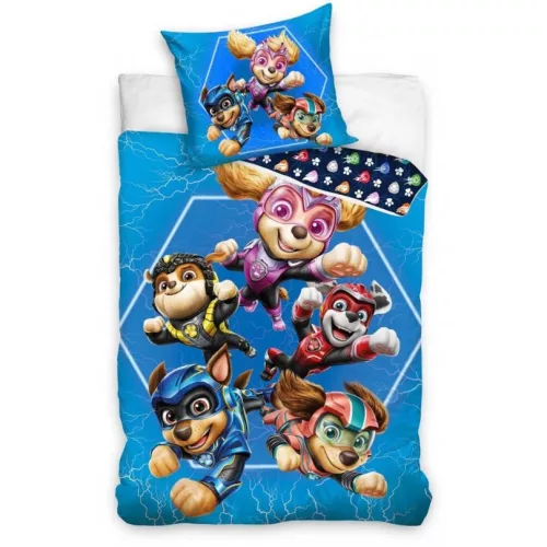 prikrývka na posteľ paw patrol modrá lightning 140x200cm, 70x90 cm