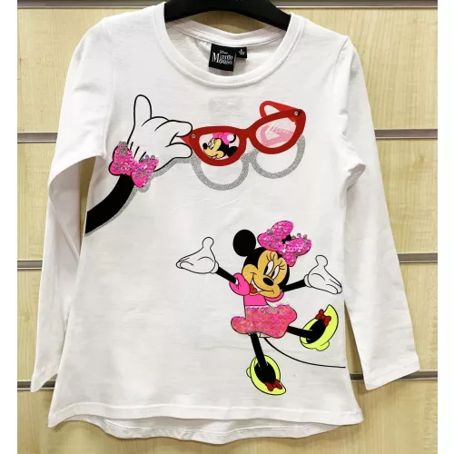 detské tričko disney minnie s dlhými rukávmi s flitrmi veľkosť 98-110