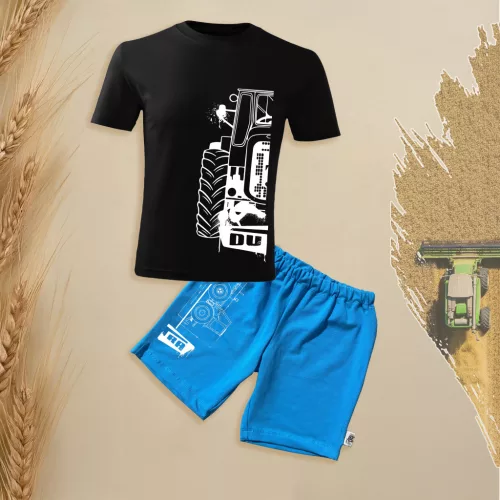 detská súprava s krátkym rukávom a kraťasmi dutra obrys čiernej farby.