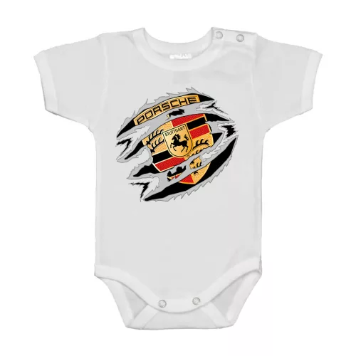 porsche biely krátky rukáv dojenské body