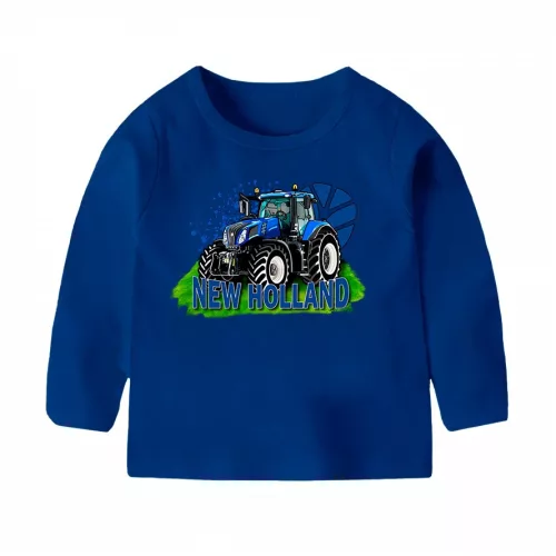 new holland modré detské tričko s dlhým rukávom