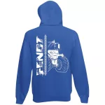 fendt modrý kruhový sveter na zips s bielým vzorom