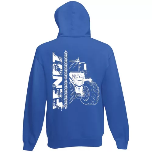fendt modrý kruhový sveter na zips s bielým vzorom