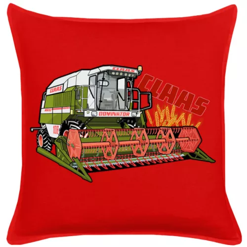 claas dominator červený vankúš z bavlny