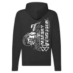 pulóver na zips massey ferguson s čiernym obrysom a bielym vzorom