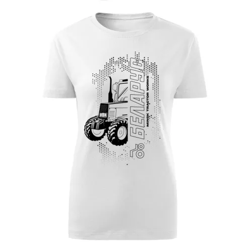 belarus design biele dámske tričko s čiernym vzorom