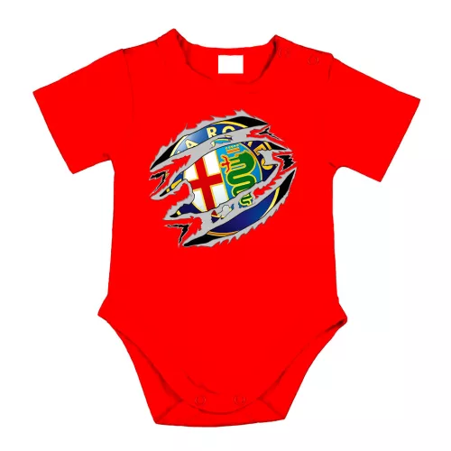 alfa romeo červené dojčenské telo s krátkym rukávom