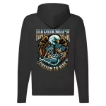 hardknock motorcycle mikina na zips, čierna