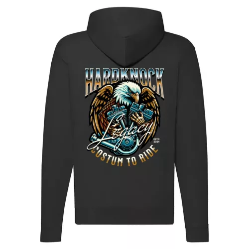 hardknock motorcycle mikina na zips, čierna