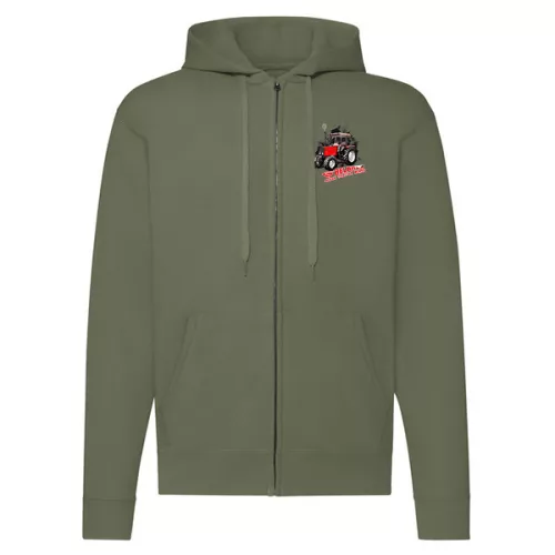 mtz 892 zelený svetr s mikinou na zip