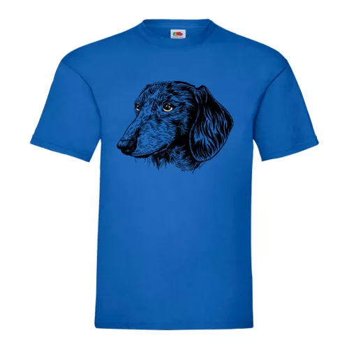 jazvečík ​​modré tričko