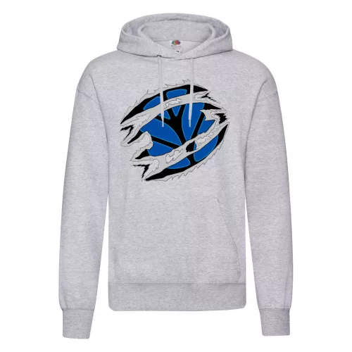 sveter s mikinou s mikinou s logom new holland svetlo sivá