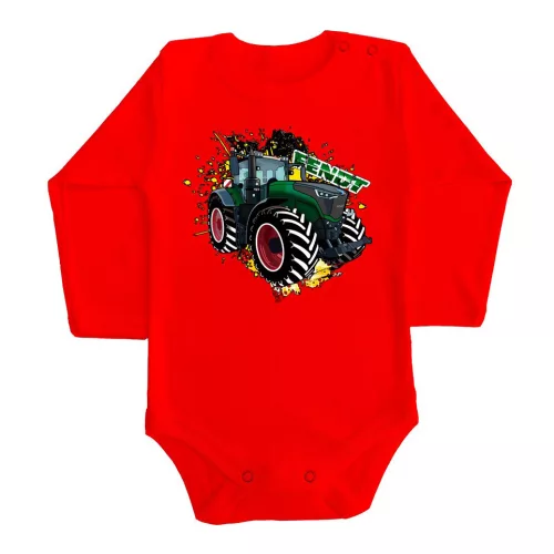 fendt body pre bábätká červené dlhý rukáv