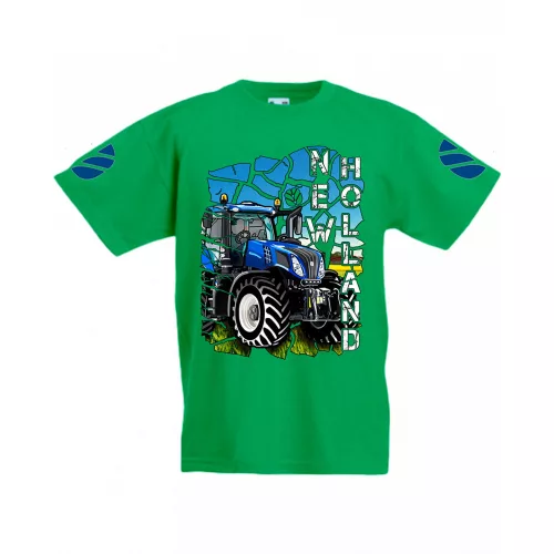 detské tricko s potlačou new holland zelená