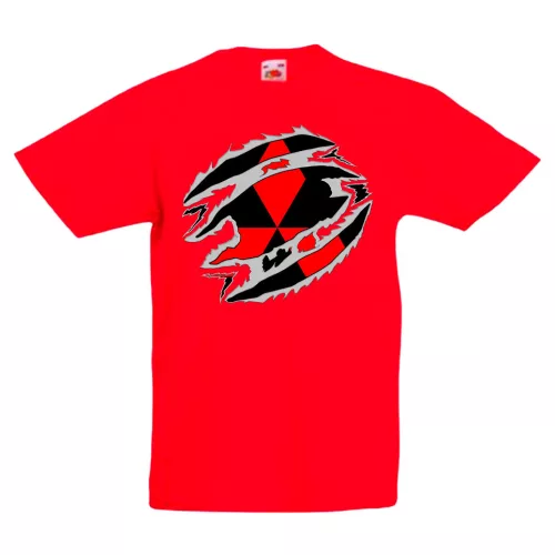 červené detské tričko mitsubishi