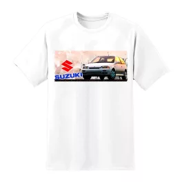 biele tričko so vzorom suzuki swift
