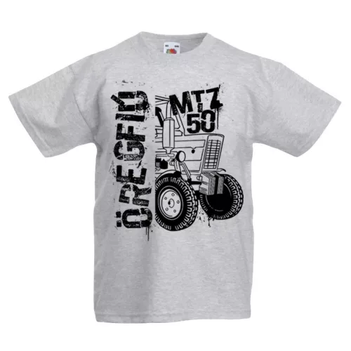 detské tričko mtz 50 obrys traktor vzor šedé
