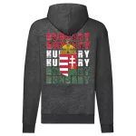 maďarský erbový sveter na zips (tmavošedá)