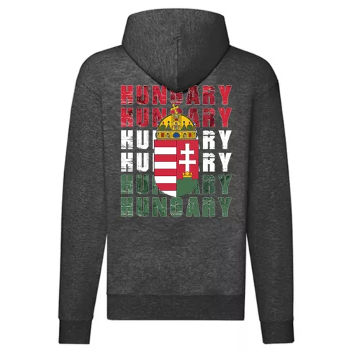 maďarský erbový sveter na zips (tmavošedá)