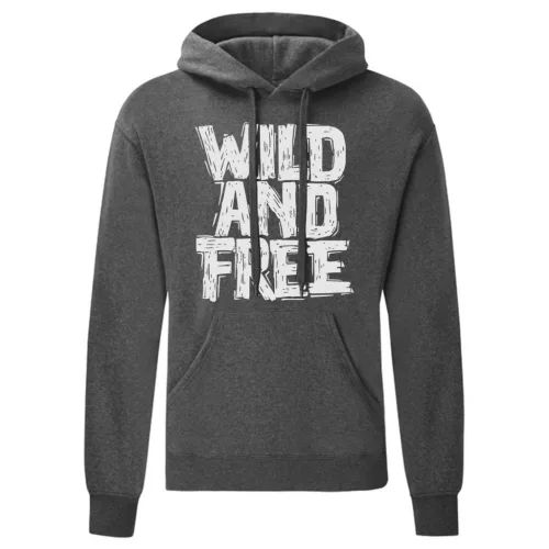 wild and free sivá sveter s klokaním vreckom