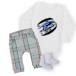   ford biely dlhý rukáv dojenské body + nohavičky a ponožky