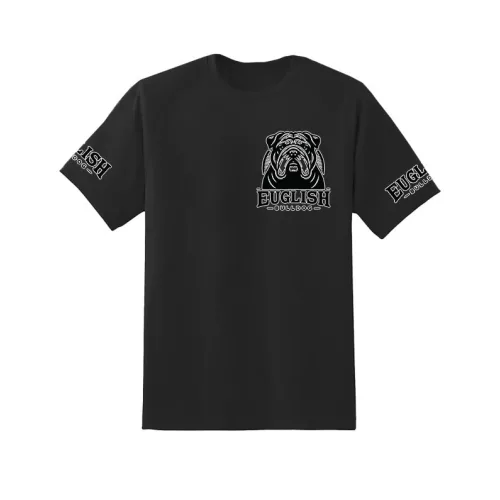 anglický bulldog pánske čierne tričko malý vzor