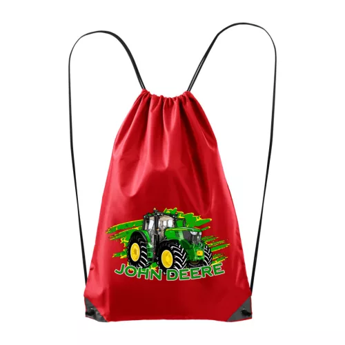 zelený nový traktor červený batoh