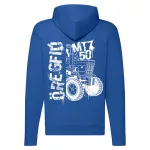 mtz50 modrý sveter na zips s bielym vzorom