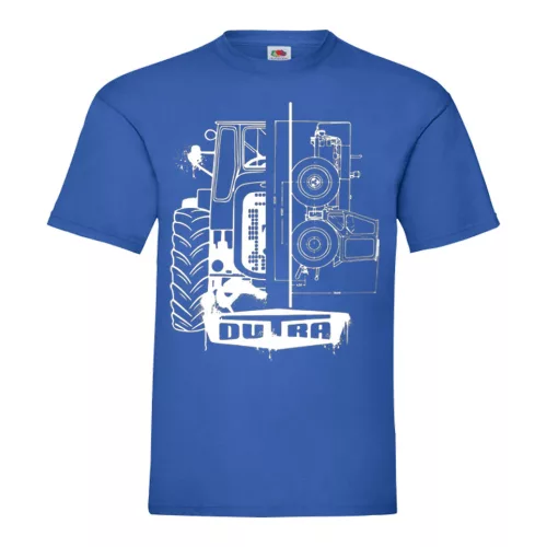 dutra nové dizajnové modré tričko biely vzor