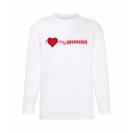 milujem svoju dutra! biele tričko s dlhým rukávom