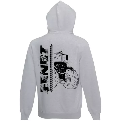 fendt šedý kruhový sveter na zips s čiernym vzorom