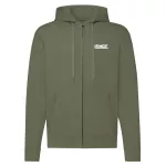 fendt sveter so zeleným obrysom na zips s bielym vzorom