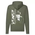 fendt sveter so zeleným obrysom na zips s bielym vzorom