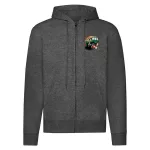 malý dutra tmavosivý sveter s kapúcou na zips