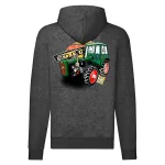 malý dutra tmavosivý sveter s kapúcou na zips