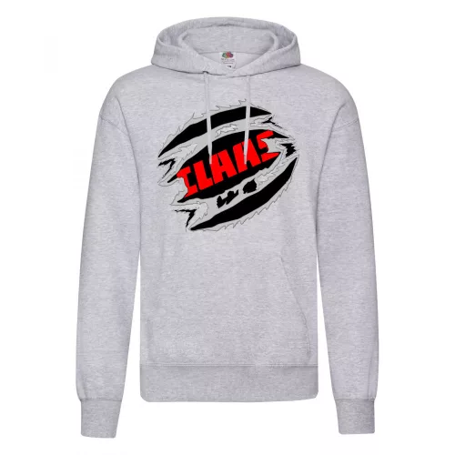 svetre s kapúčou s logom claas svetlo sivá