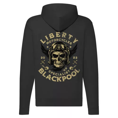 liberty motorcycle mikina na zips, čierna
