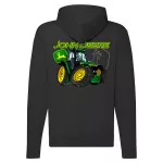 zelený traktor na zips čierna mikina