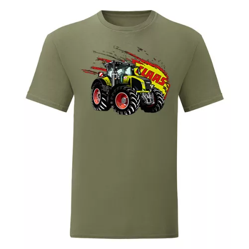 tričko claas axion tractor zelené
