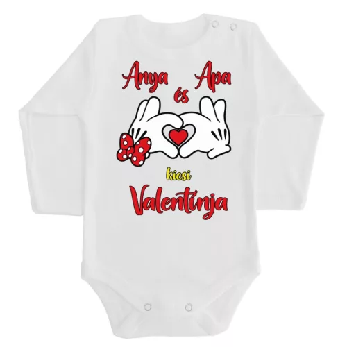malý valentín mamy a otca! chlapec body pre bábätká s dlhým rukávom
