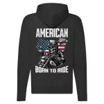 american custom bike motorcycle mikina na zips, čierna