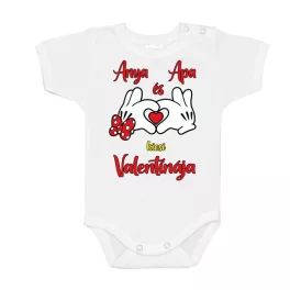   malý valentín mamy a otca! dievčenské body pre bábätká s krátkym rukávom