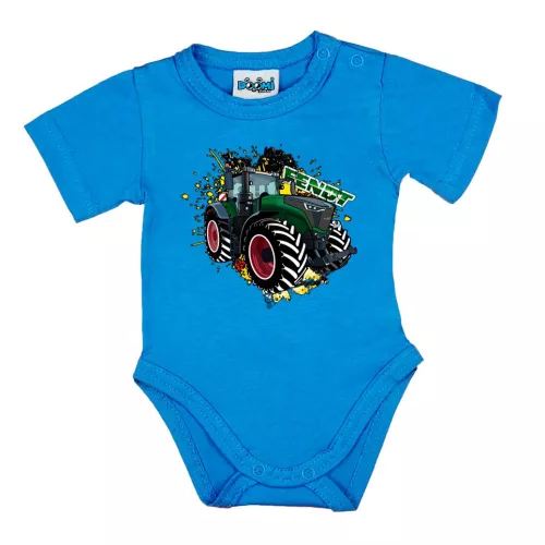 fendt body pre bábätká modrý krátky rukáv