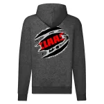 svetr s mikinou s mikinou s logom claas na zips tmavosivej