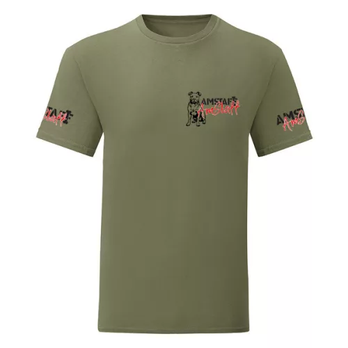 zelené pánske tričko amstaff malý vzor