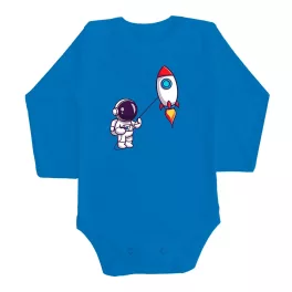 vesmírny dlhý rukáv body pre bábätká modrá