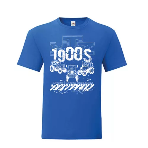 mtz rok 1900 dizajn modré tričko biely vzor