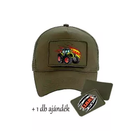  claas axion army zelená baseballová čiapka vymeniteľná nášatia